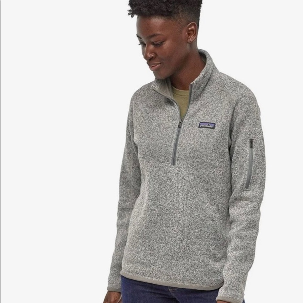 Patagonia women’s better sweater birch white zip